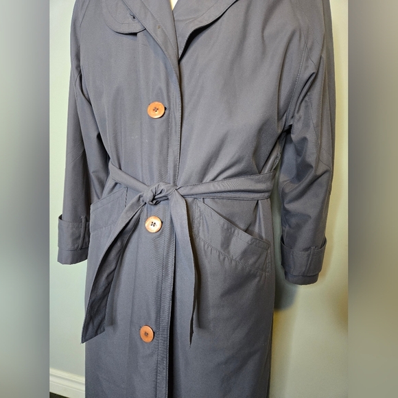 Vtg 80s London Fog Tempo Europa Long Trench Coat Wool Zip-Out Liner Size M - Picture 15 of 15